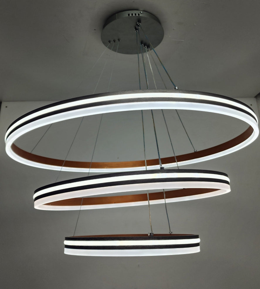 Modern 3 Rings LED acrylic pendant light.