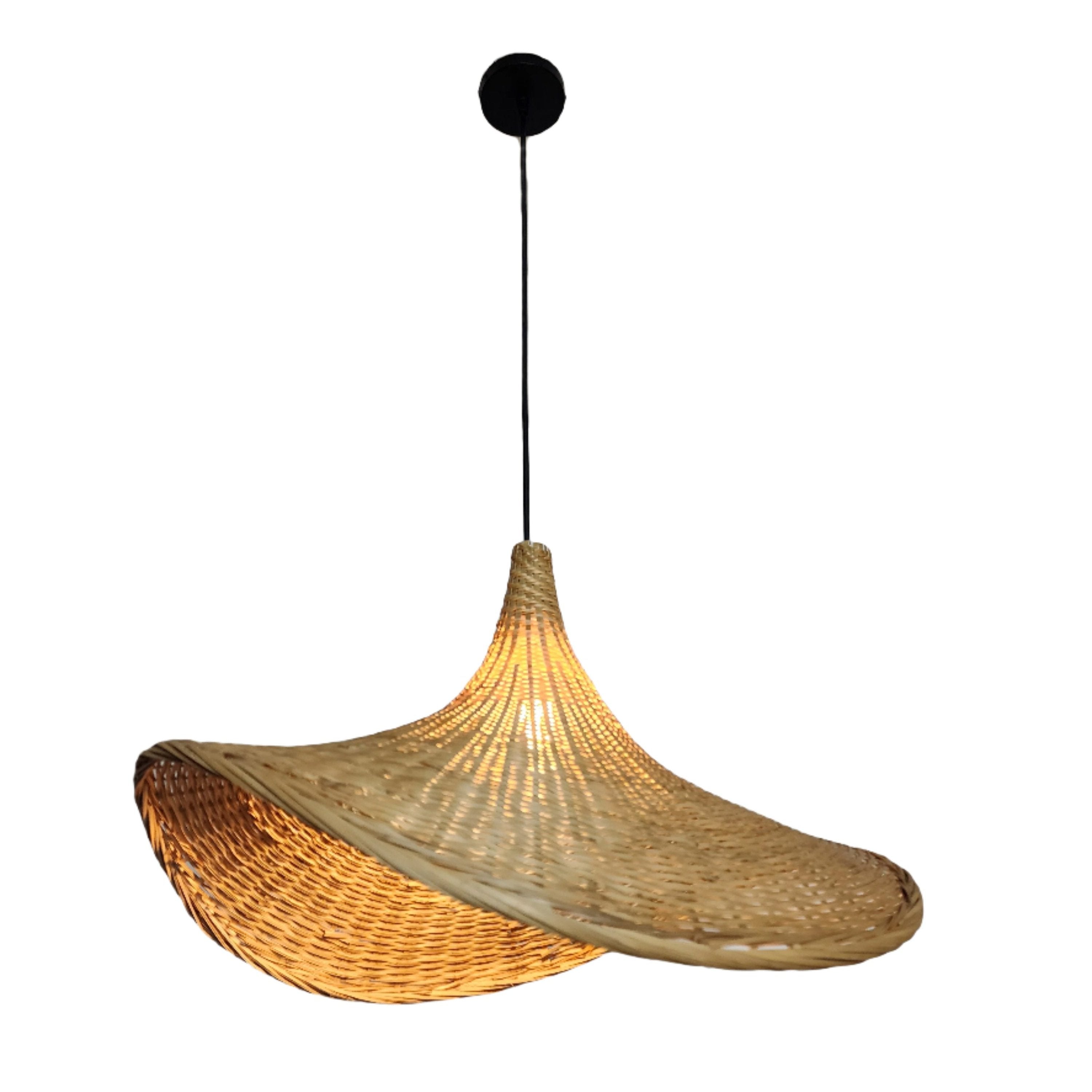 Nature style bamboo weaved hat pendant lamp. - Mr.Smart SA's Best Online Shopping Store