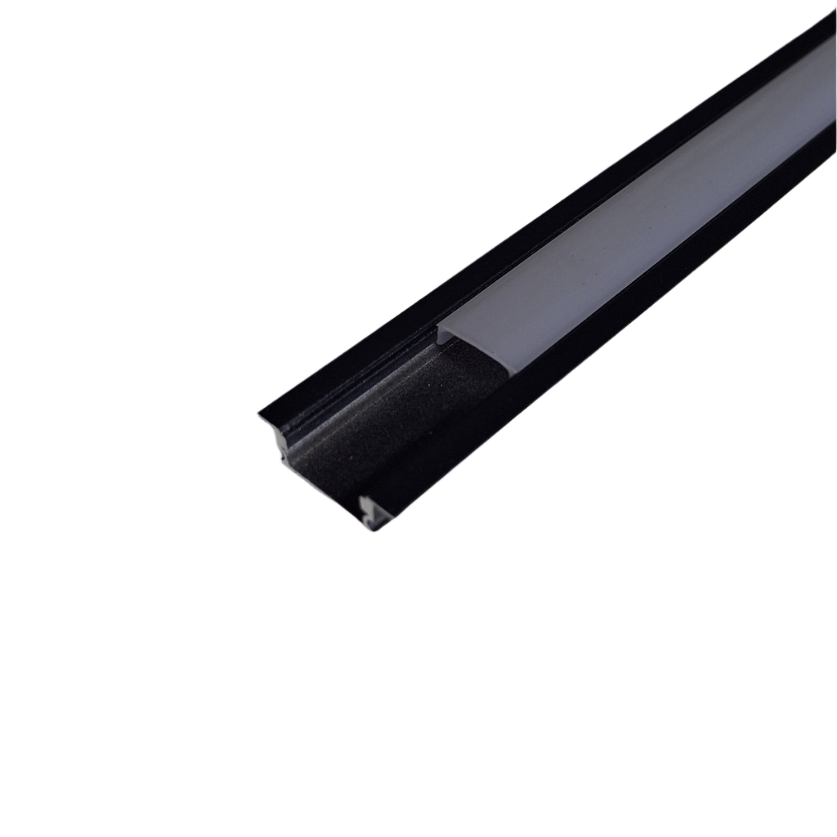 17mm x 7mm 3M Recessed Aluminum Channel for LED Strip Lights-2103BK.