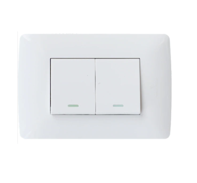 2 Lever 1 Way Switch - White.