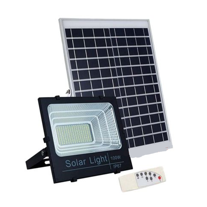 100W Remote Controlled Solar Flood Light.