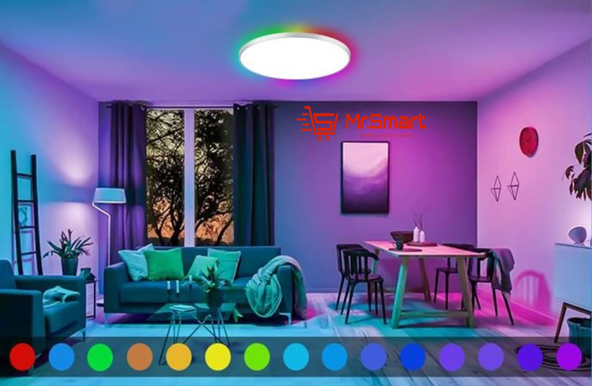 LED smart Ceiling light with RGB/Multicolor Background lighting. - Mr.Smart SA's Best Online Shopping Store