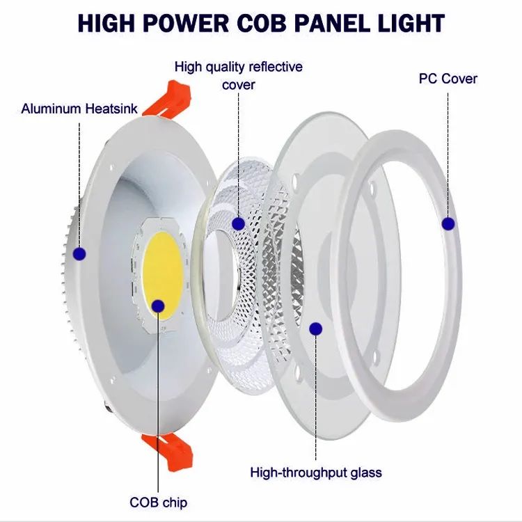 Modern 12W Glass COB Color Changing Downlight.