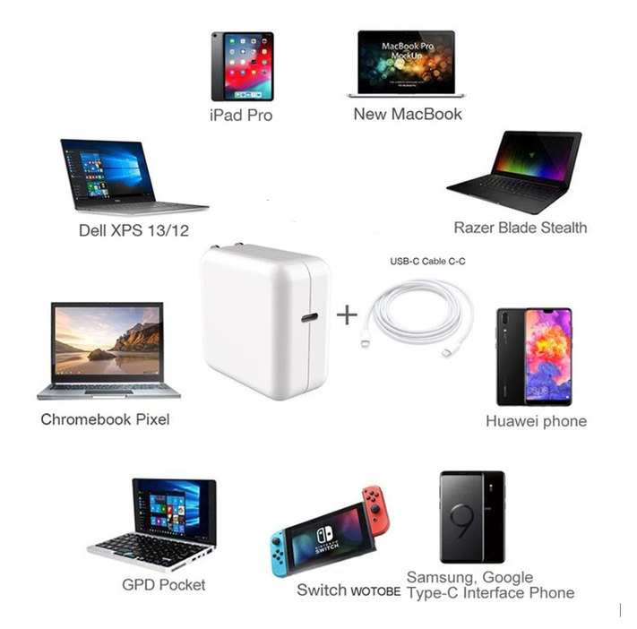 MS 96W USB-C to Type-C Macbook Magsafe Adapter Replacement charger. (2 Years Warranty)