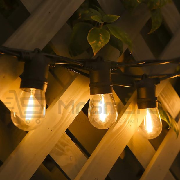 10M 10 Bulbs- Solar LED Festoon Outdoor String Lights.