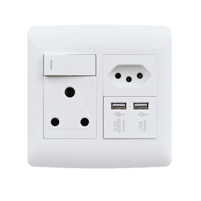 USB/EURO/SINGLE SOCKET - White.