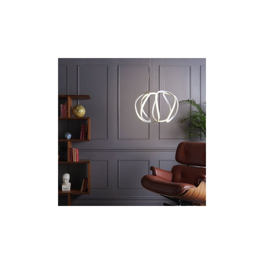 White Modern LED Pendant Lights Aluminum & Acrylic.