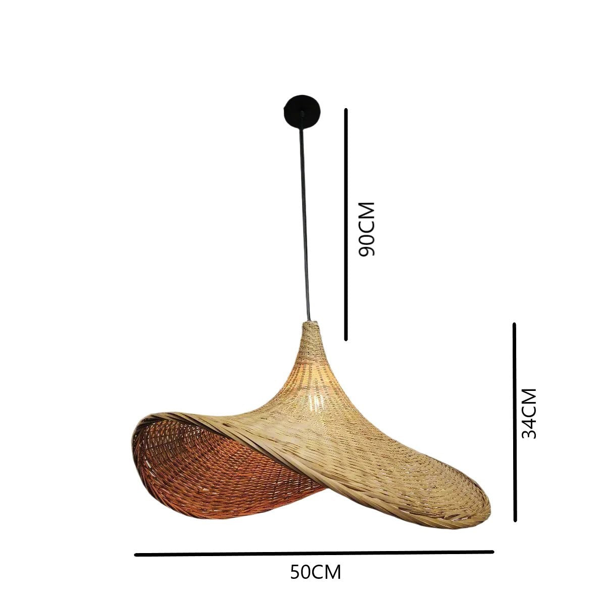 Nature style bamboo weaved hat pendant lamp. - Mr.Smart SA's Best Online Shopping Store