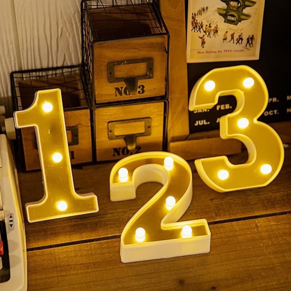 Gold plated LED Number Lights (Size 22CM).