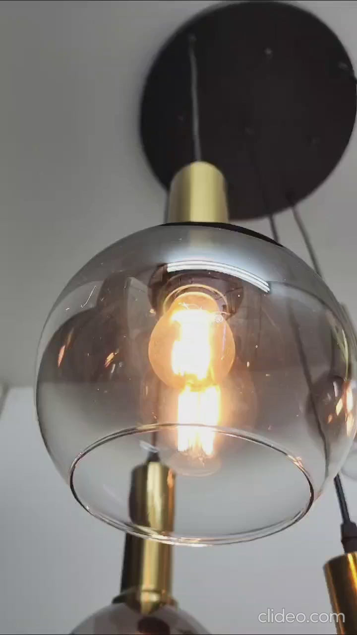 Smoke black glass pendant lamp - B514-5.