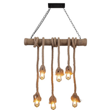 Vintage Rope Pendant Light Bamboo.