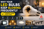 Why your LED bulbs keep blowing frequently with LED downlight fittings, flood light bulbs, globe light bulbs, and modern LED lighting solutions by Mr Smart Lighting Company.