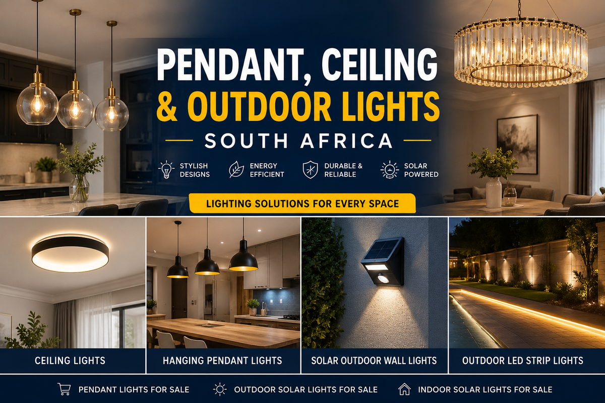 Pendant, Ceiling & Outdoor Lights South Africa with pendant chandelier lights, hanging pendant lights, solar outdoor wall lights, and outdoor LED strip lights by Mr Smart Lighting Company