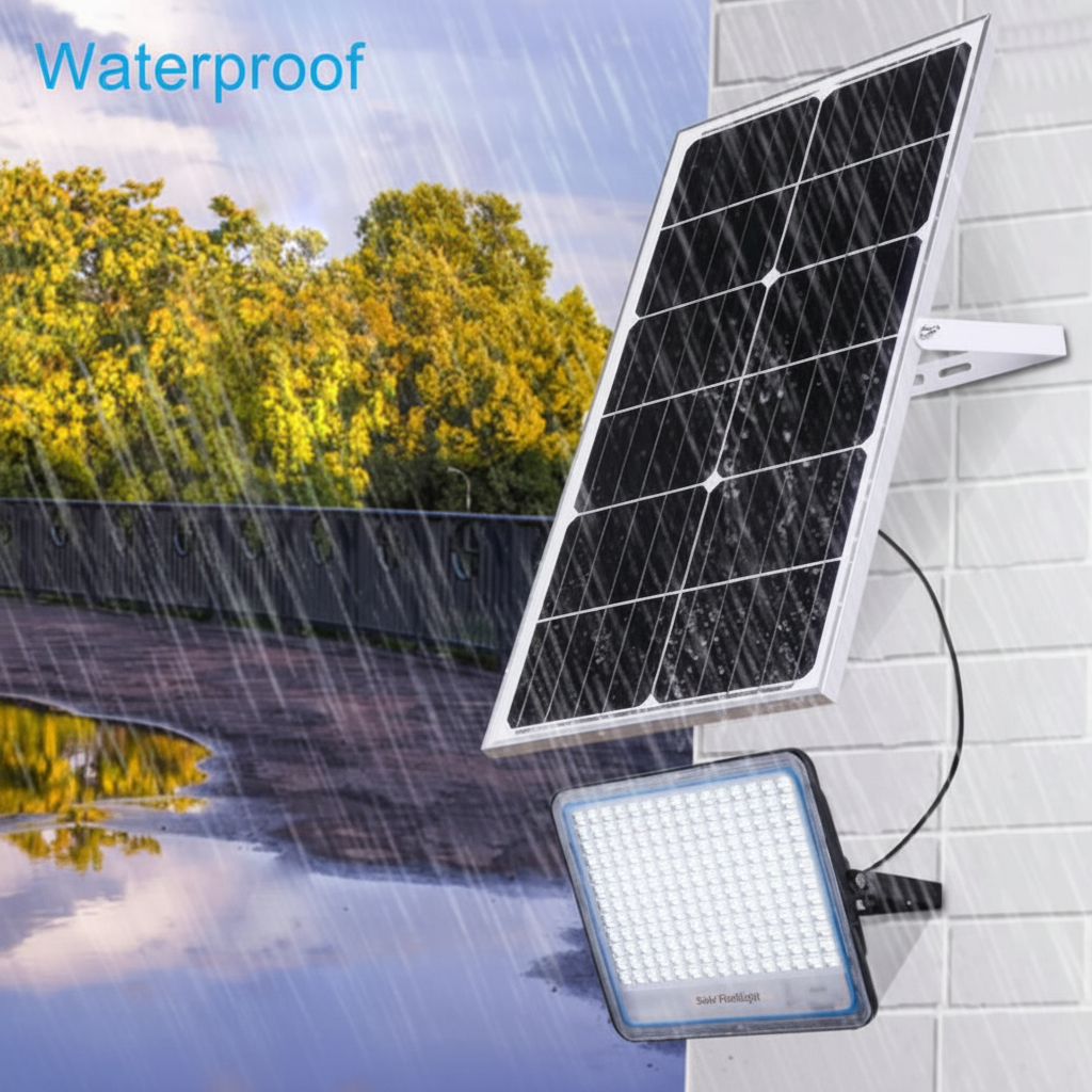400W Remote Controlled Solar Powered LED Flood Light IP66. - 