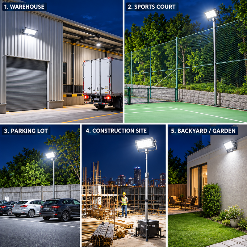 100W Modular Industrial Heavy Duty LED flood light-6500K-IP65-3 Year Warranty-Mr Smart Lighting Company-DIFFERENT MOUNTING AREAS.