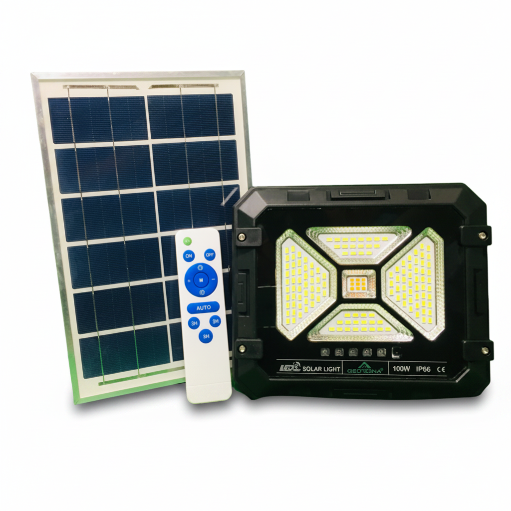 GEORGINA 100W Remote Controlled Commercial Solar Flood light. - Mr.Smart SA's Best Online Shopping Store