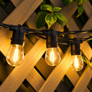10M 10 Bulbs- Solar LED Festoon Outdoor String Lights-3000-Wooden Varanda Wall Panel-Mr Smart Lighting Company.
