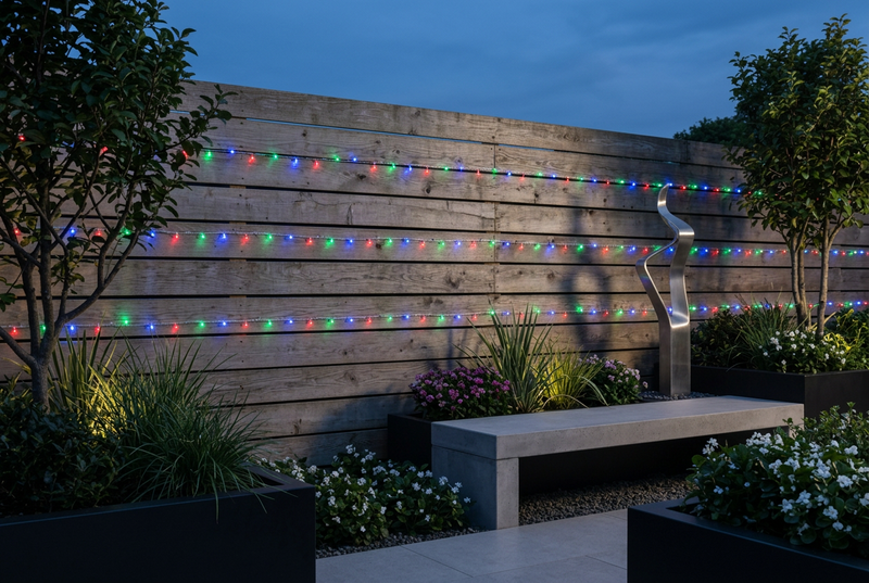10M string Fairy Light Indoor & amp Outdoor Decor- 220V-Mr Smart Lighting Company-Mounted on a boundary wall.