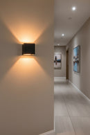 Radiant Bue Square Up or Down Outdoor Wall Light Black 80mm-RO430
