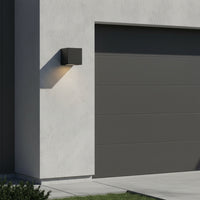 Radiant Bue Square Up or Down Outdoor Wall Light Black 80mm-RO430