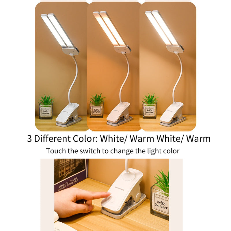 Rechargeable Desk Lamp with Clip & Double Heads - Mr.Smart SA's Best Online Shopping Store