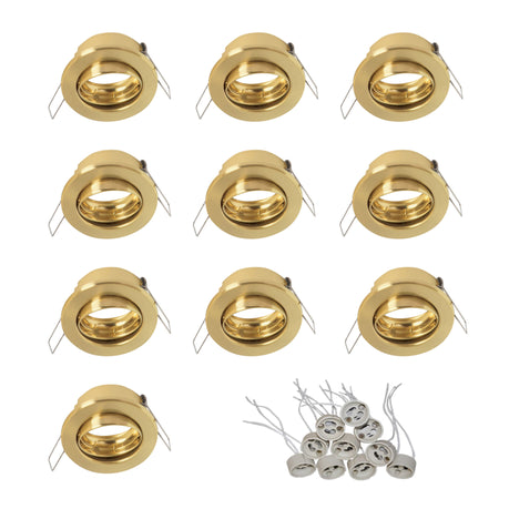 Tiltable Downlight Fittings With FREE GU10 Holders - Pack Of 10.