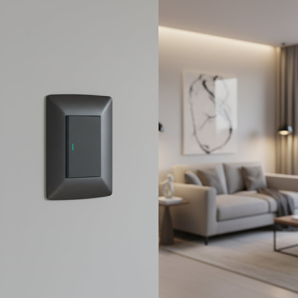 1 Lever 1 way switch - Black.