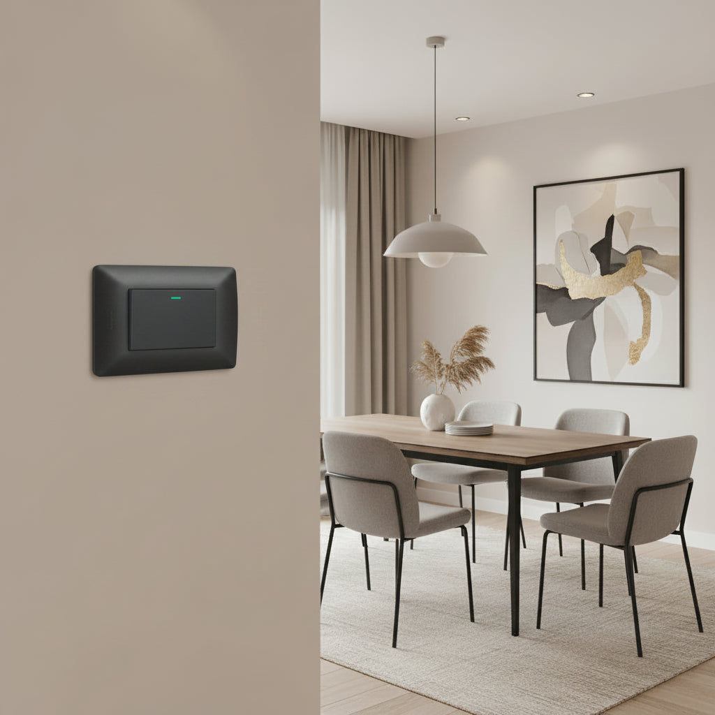 1 Lever 1 way switch - Black-220v