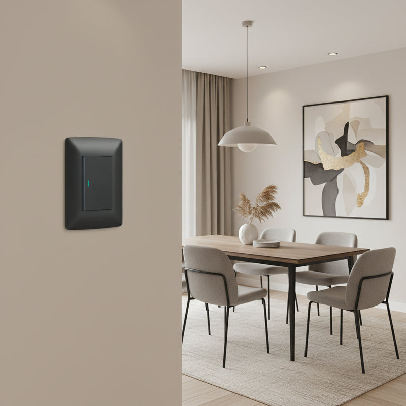 1 Lever 1 way switch - Black.