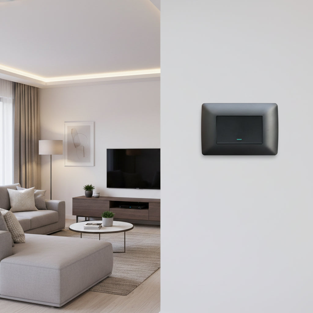 1 Lever 1 way switch - Black.