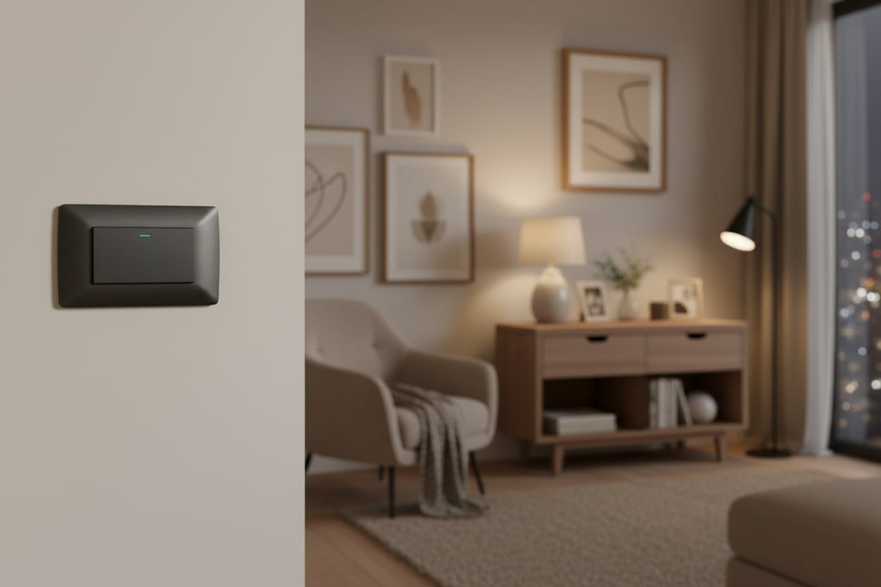 1 Lever 1 way switch - Black-220v