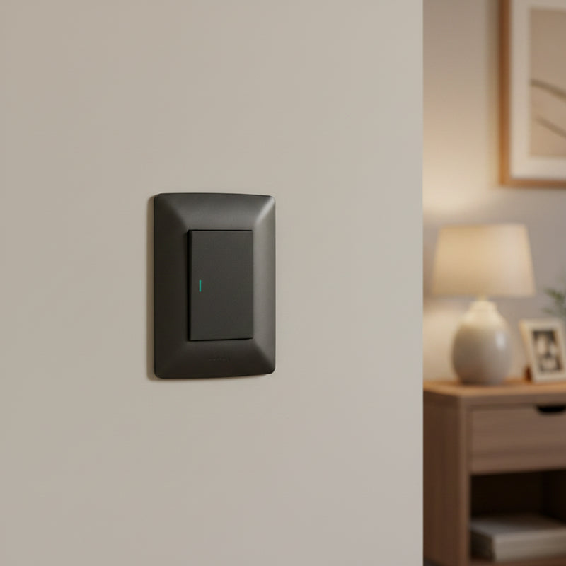 1 Lever 1 way switch - Black.