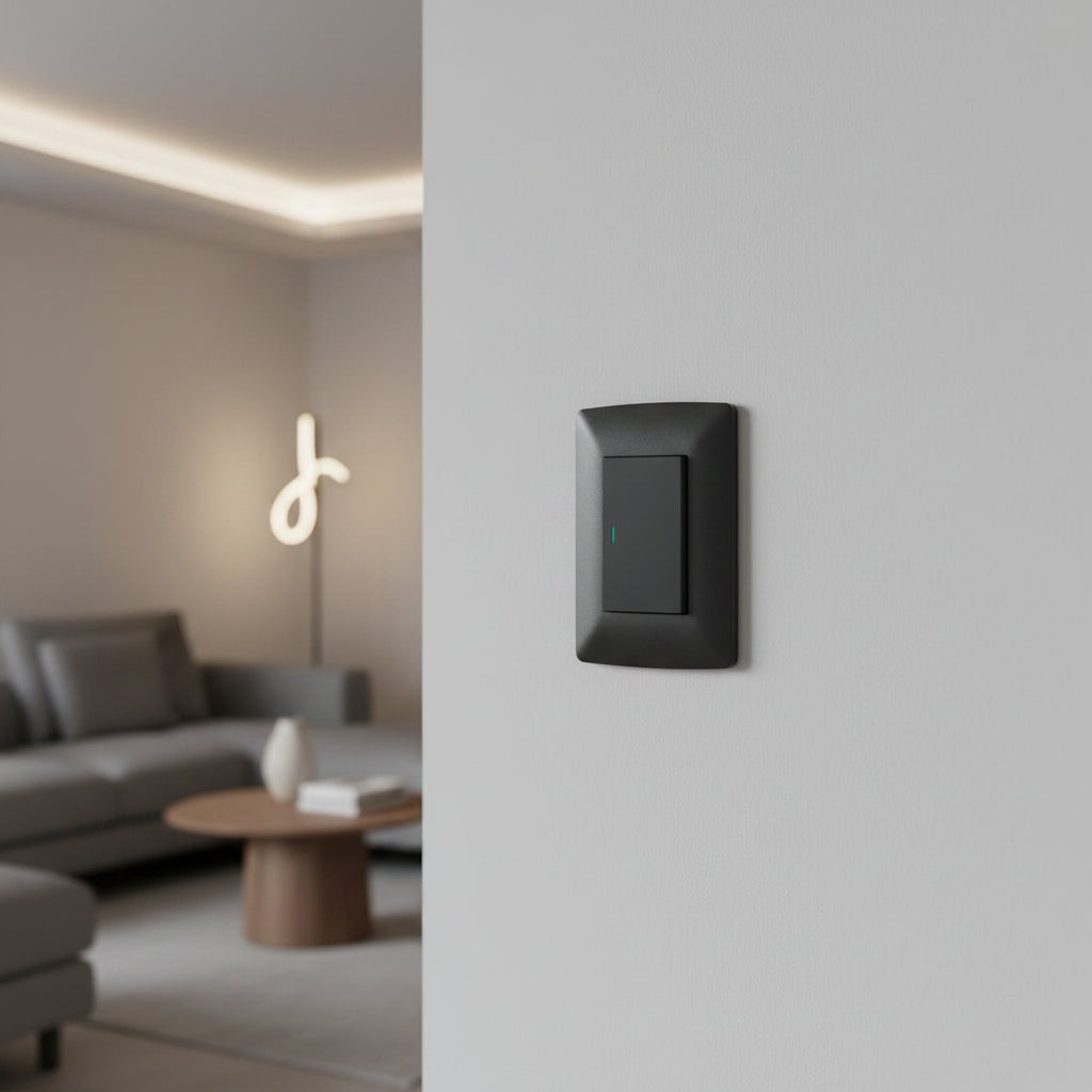 1 Lever 1 way switch - Black.
