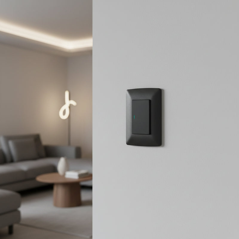 1 Lever 1 way switch - Black.