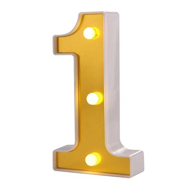 Gold plated LED Number Lights (Size 22CM).