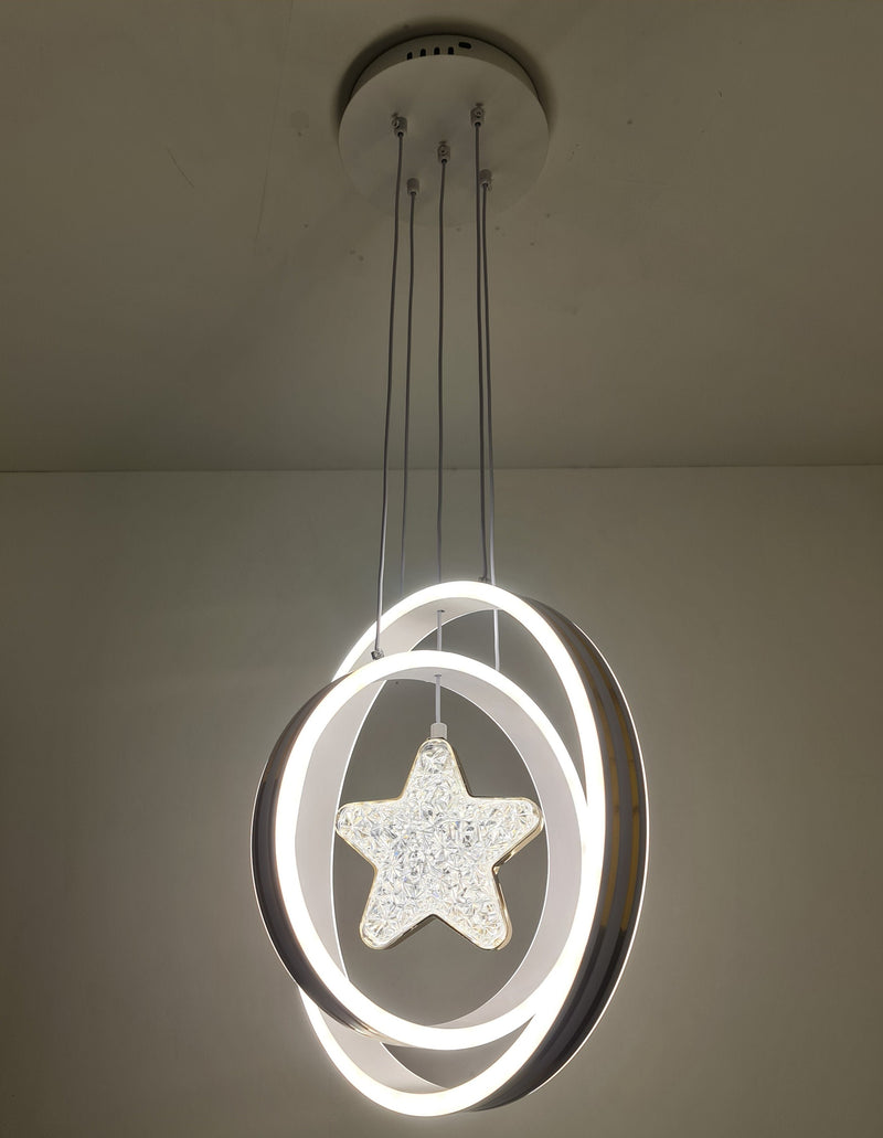 LED Acrylic rings pendant with crystal star. - Mr.Smart SA's Best Online Shopping Store