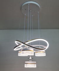 LED Double Ring Quad Crystal Metallic Dining Chandelier Pendant light 2022-3+1. - Mr.Smart SA's Best Online Shopping Store