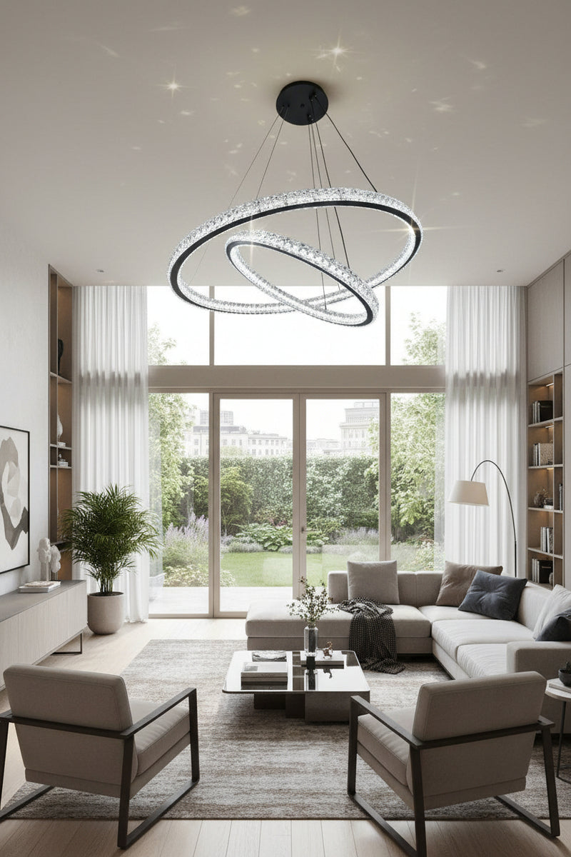 2 Rings LED Crystal pendant Light/Lamp - 2048/6-4. - Mr.Smart SA's Best Online Shopping Store