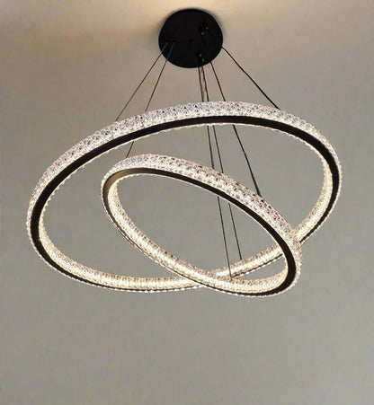 2 Rings LED Crystal pendant Light/Lamp - 2048/6-4. Mr.Smart SA's Best Online Shopping Store.