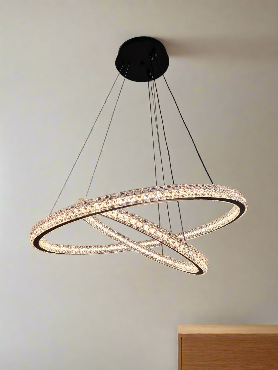 2 Rings LED Crystal pendant Light/Lamp - 2048/6-4. Mr.Smart SA's Best Online Shopping Store.