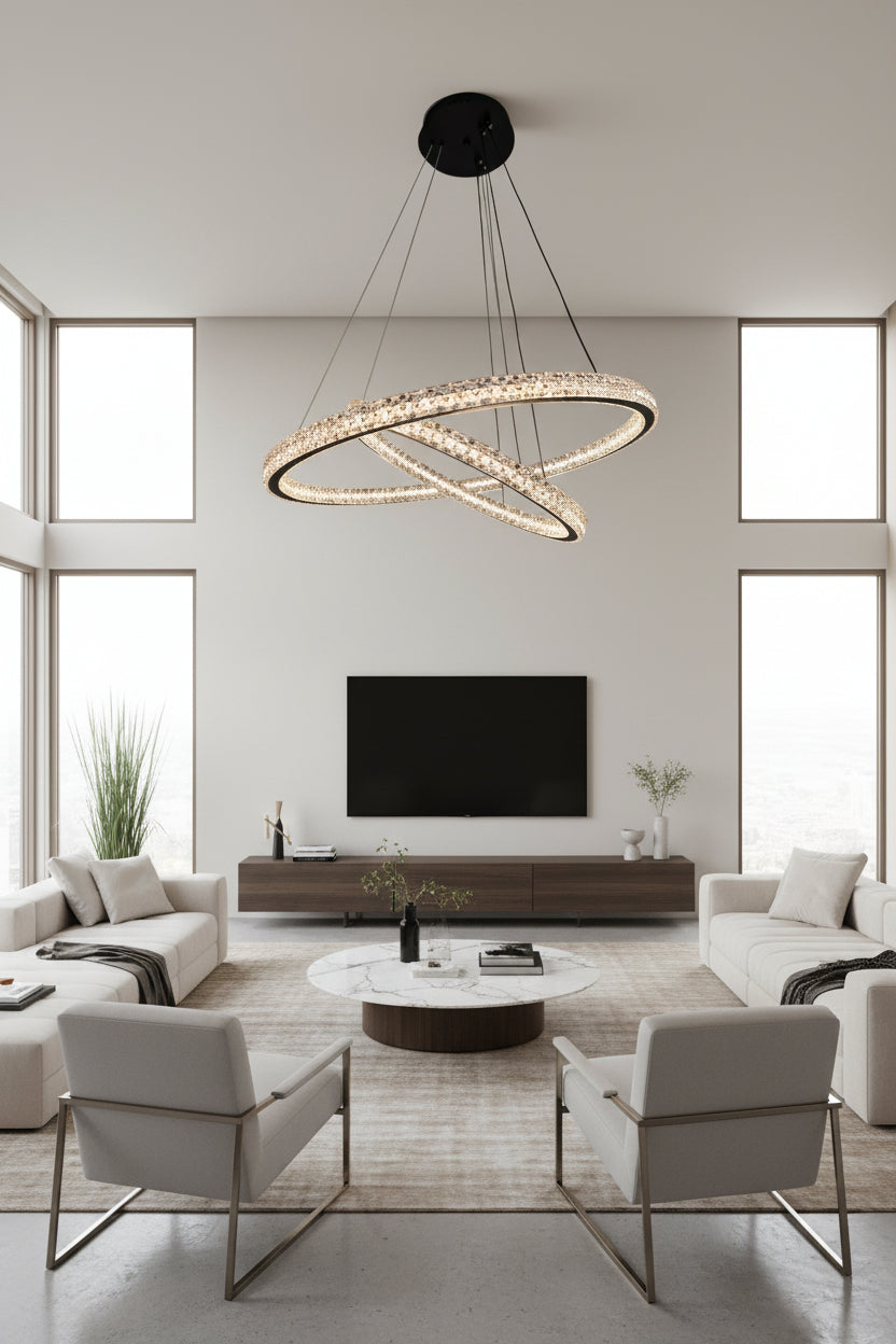 2 Rings LED Crystal pendant Light - 2048/6-4.
