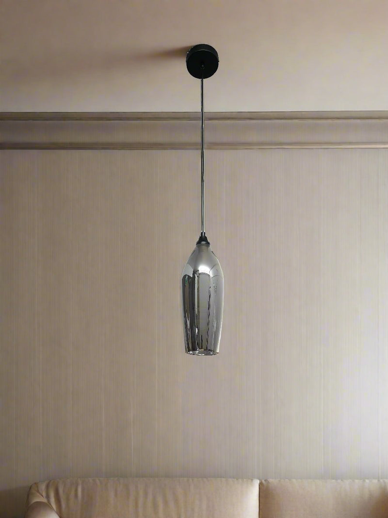 Black smoke glass pendant lamp.