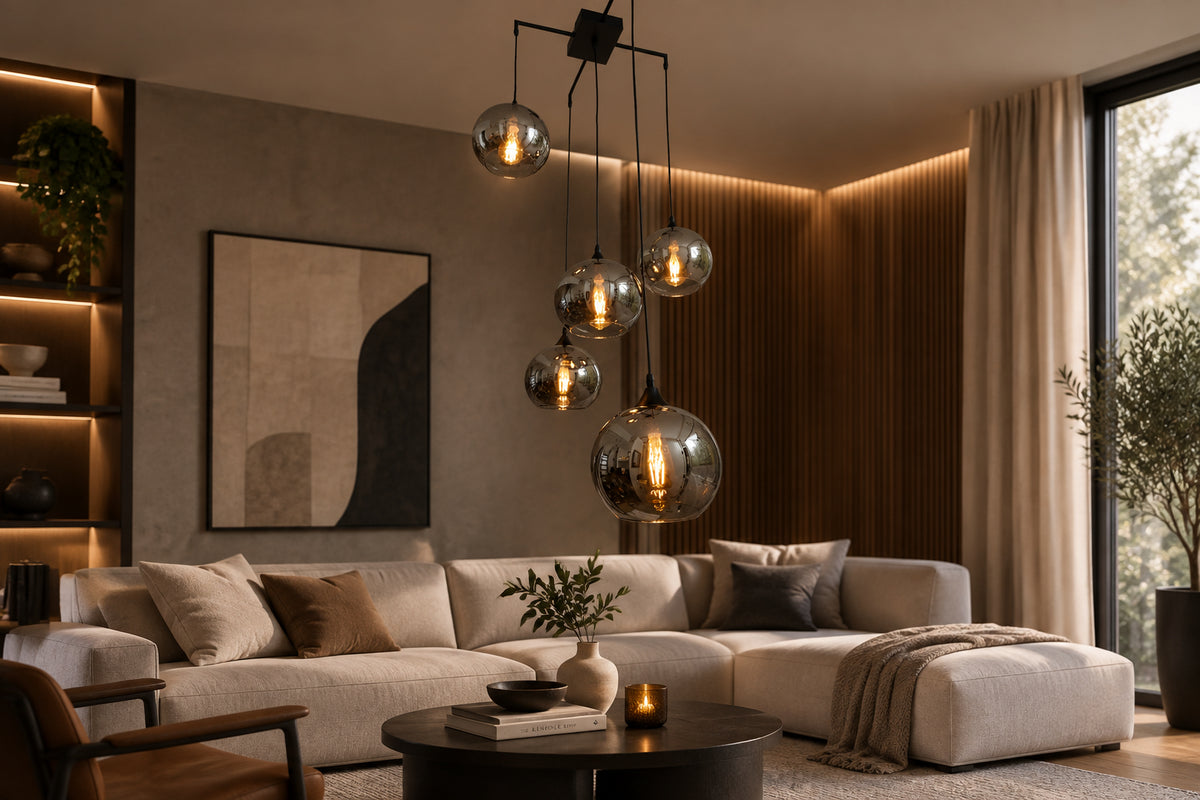 5 smoke glass pendant light - C11-5.