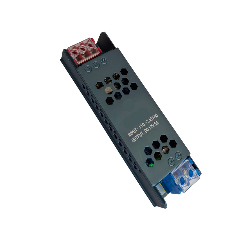 12V 5A 60W Power supply for LED strip lights.