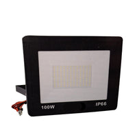 100W 12V DC LED Flood Light with battery clamp.