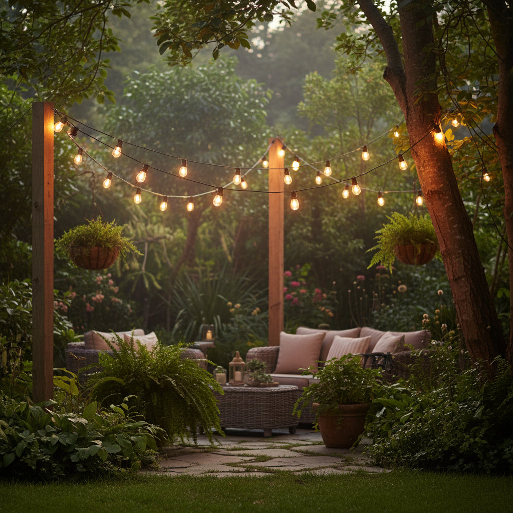 20m 20 Bulbs Plug-In LED Festoon String Light for garden party lighting