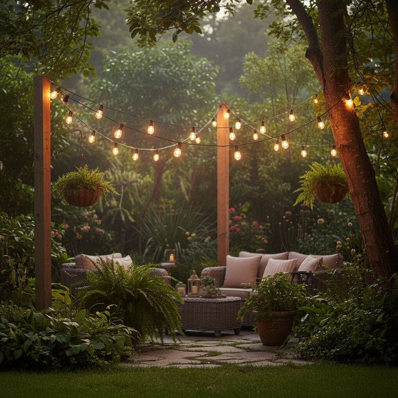 20m 20 Bulbs Plug-In LED Festoon String Light for garden party lighting
