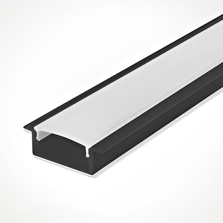 20mm x 10mm Black 3M Recessed Aluminum Channel for LED Strip Lights.