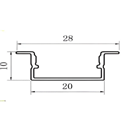 20 x 10mm Black 3M Recessed Aluminum Channel for LED Strip Lights.