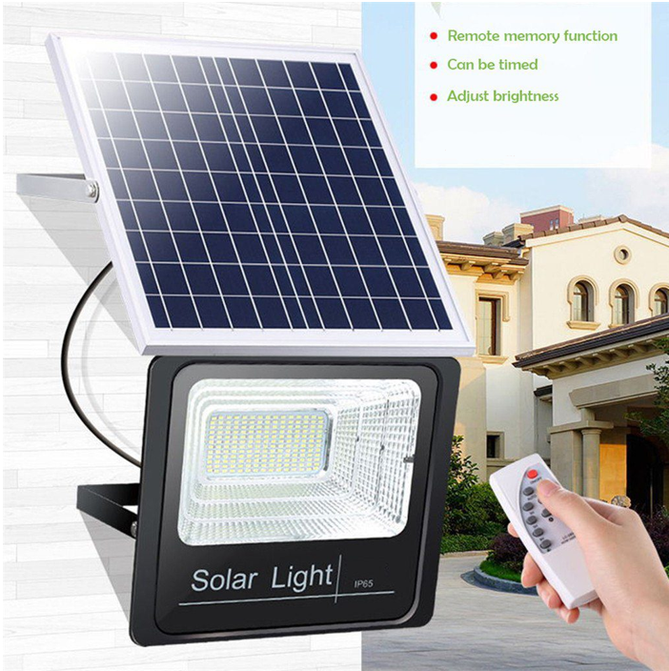 100W Remote Controlled Solar Flood Light.